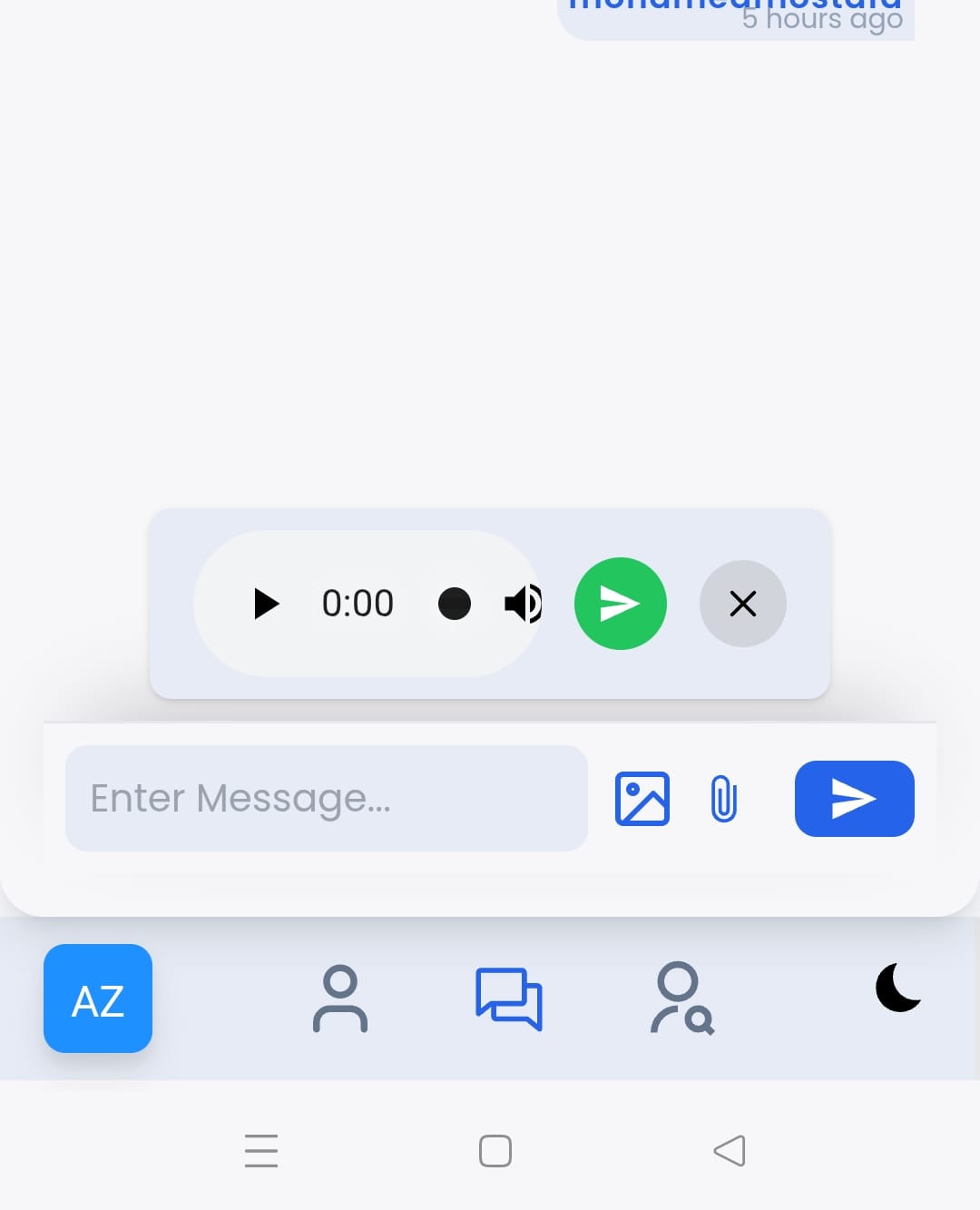 Voice message recording UI